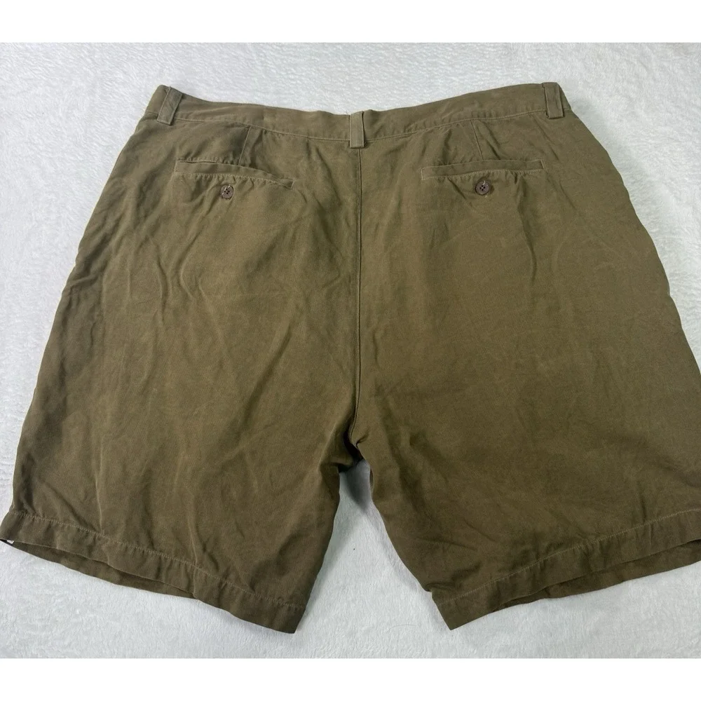 Tommy Bahama Shorts Mens 42 Brown Island Zone Relax‎ Silk Chino Resort Pleated